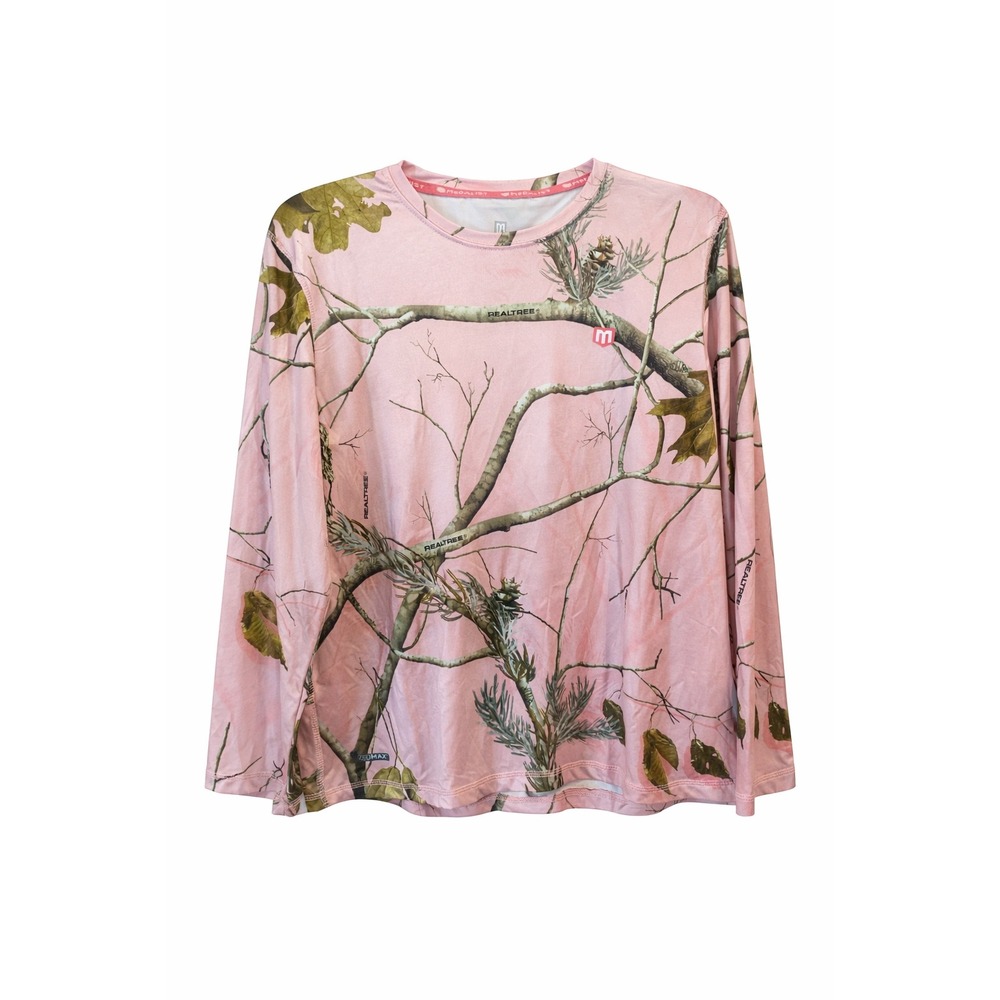 RealTree Pink Camo Performance Long Sleeve Woman's Large Hunting Dry Fit Stretch